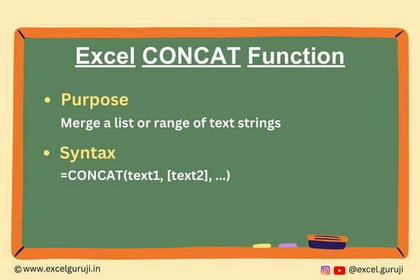 Excel CONCAT Function