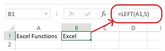 Excel LEFT Function Example - 1