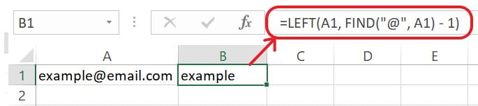 Excel Left Function Example