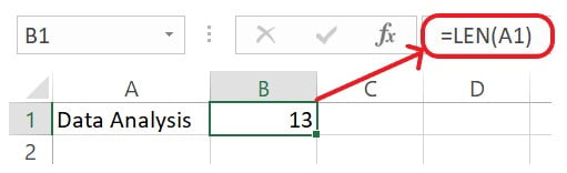 Excel LEN Function Example 1 1