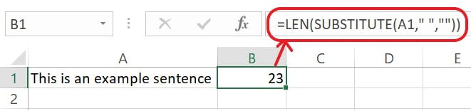 Excel LEN Function Example 2