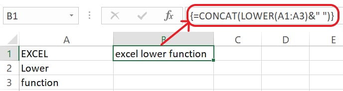 Excel LOWER Function Example 2