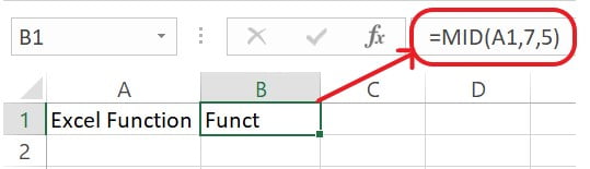 Excel MID Function Example 1