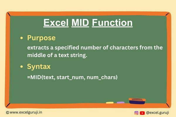 Excel MID Function