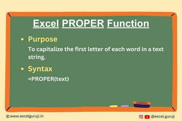 Excel PROPER Function