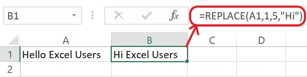 Excel Replace Function Example 1