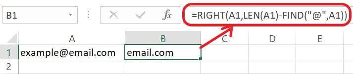 Excel RIGHT Function Example 3