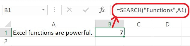 Excel Search Function Example - 1