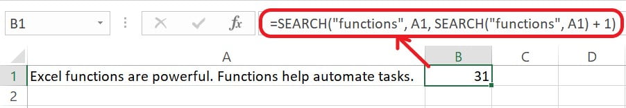 Excel Search Function Example - 2