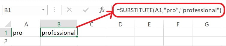 Excel SUBSTITUTE Function Example 1