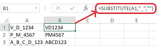 Excel SUBSTITUTE Function Example 2