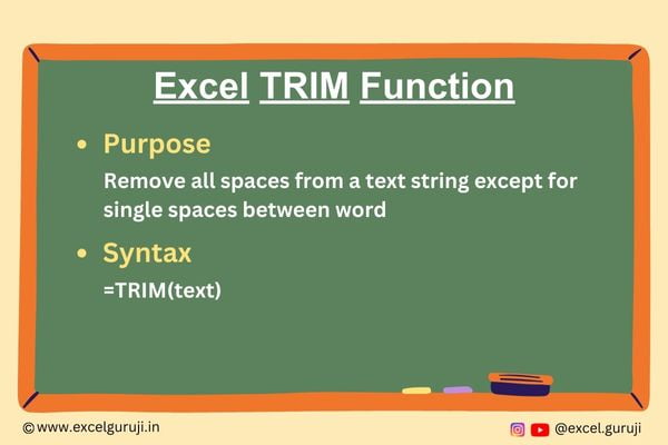 Excel TRIM Function