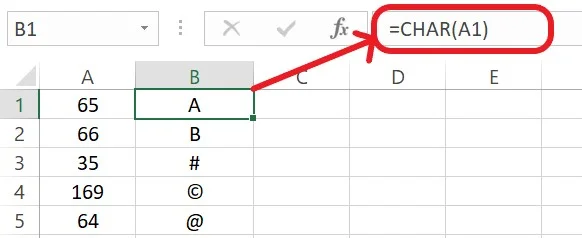 Excel-CHAR-Function-Example-1 Excel CHAR Function Example