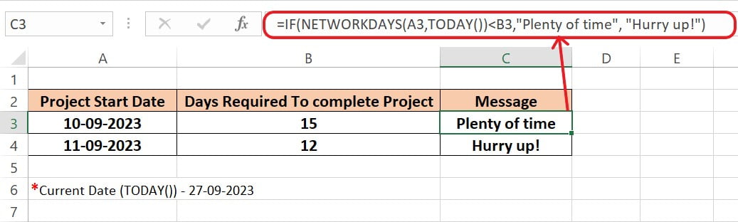 Excel-NETWORKDAYS-Function-Example