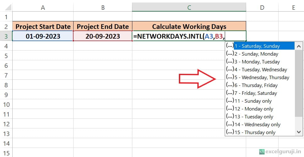 Excel-NETWORKDAYS.INTL-Function-Argument