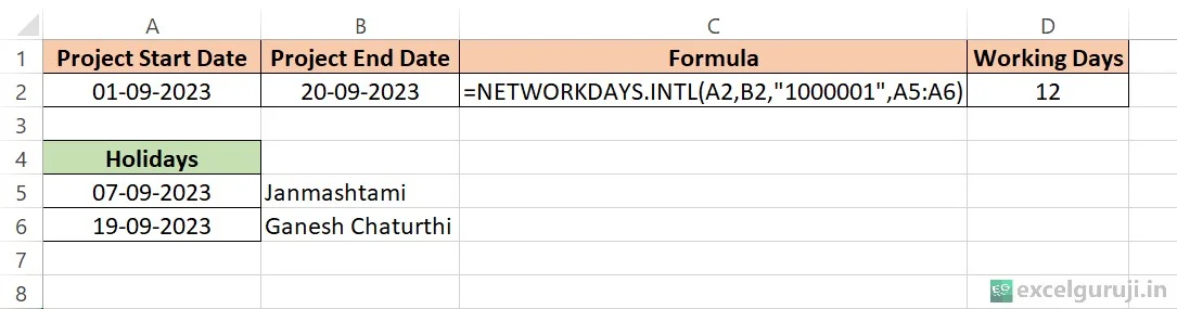 Excel-NETWORKDAYS.INTL-Function-Example-3 Excel-NETWORKDAYS.INTL-Function-Example
