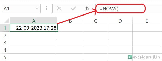 Excel-NOW-Function-Example