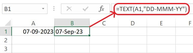 Excel TEXT Function Example 1