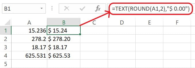 Excel TEXT Function Example 3