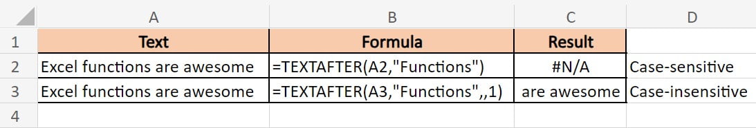 Excel TEXTAFTER Function Example