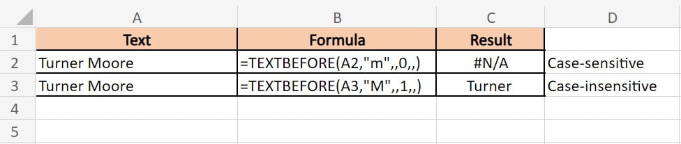 Excel TEXTBEFORE Function Example 5