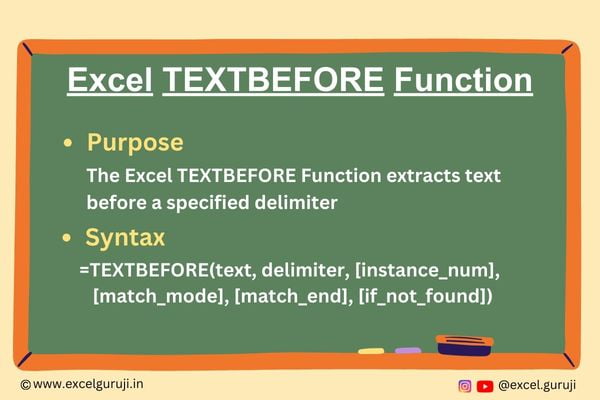 Excel TEXTBEFORE Function