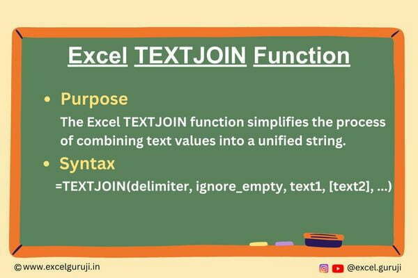 Excel TEXTJOIN Function