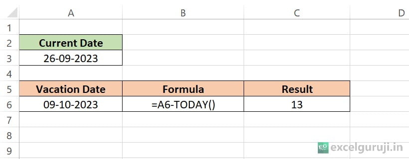 Excel-TODAY-Function-Example