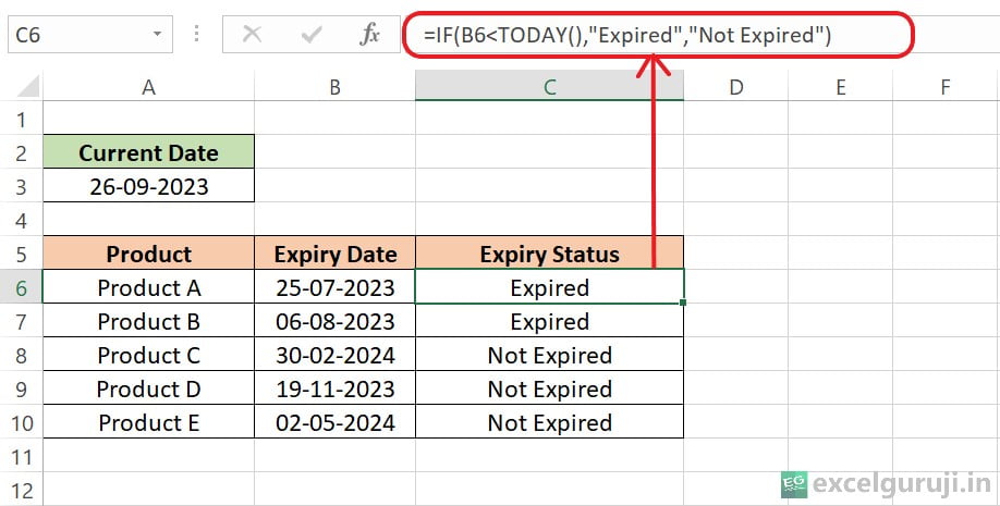 Excel-TODAY-Function-Example