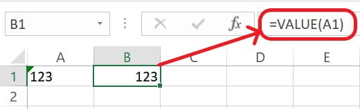 Excel Value Function Example 1