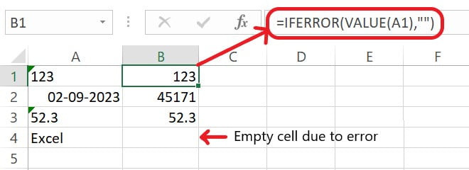 Excel Value Function Example