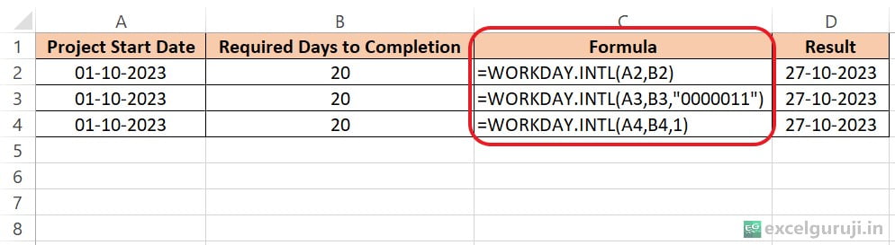 Excel-WORKDAY.INTL-Function-Example