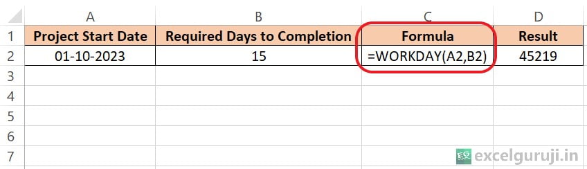 Excel-WORKDAY-Function-Example