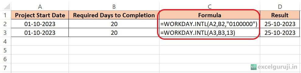 Excel-WORKDAY.INTL-Function-Example