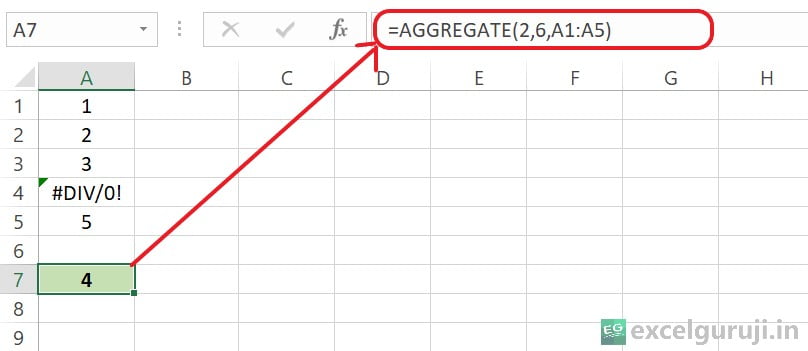 Excel AGGREGATE Function Example 2