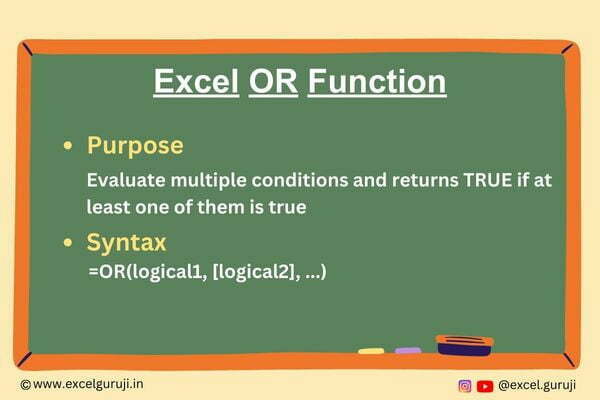 Excel OR Function