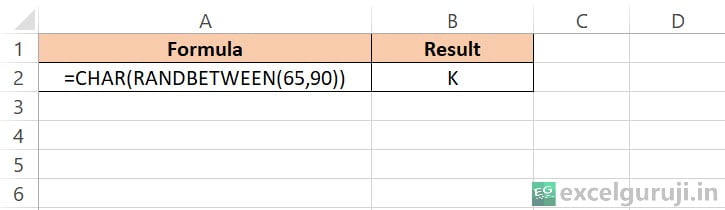 Excel RANDBETWEEN Function Example 4