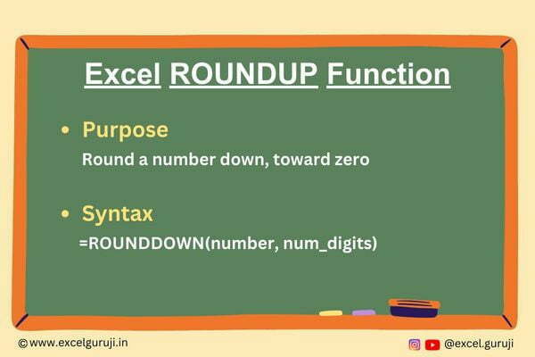 Excel-ROUNDDOWN-Function