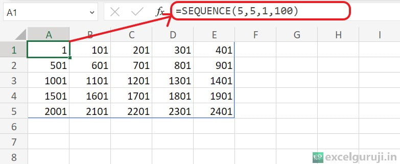 Excel-SEQUENCE-Function-Example-1-2-1