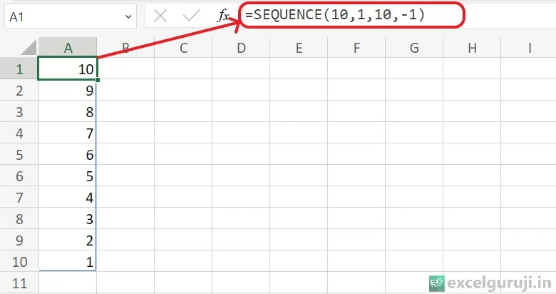 Excel-SEQUENCE-Function-Example-4