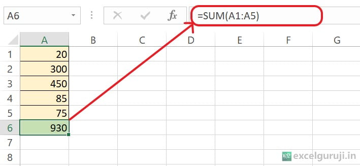 Excel-SUM-Function-Example-1