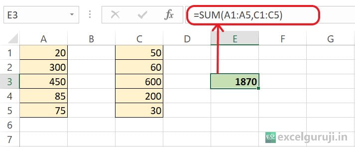 Excel-SUM-Function-Example-2