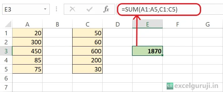 Excel-SUM-Function-Example-2