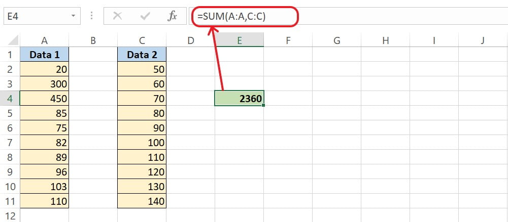 Excel-SUM-Function-Example-4