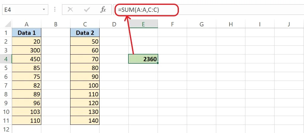 Excel-SUM-Function-Example-4