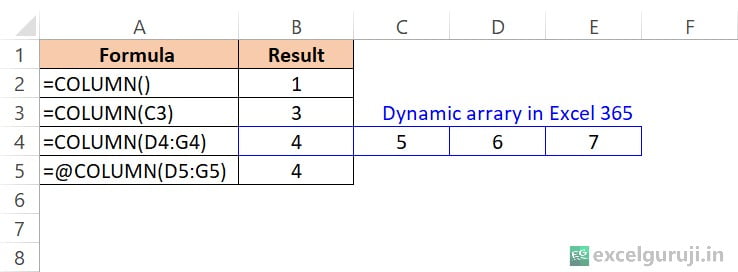 Excel-COLUMN-Function-Example-1