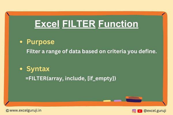 Excel FILTER Function