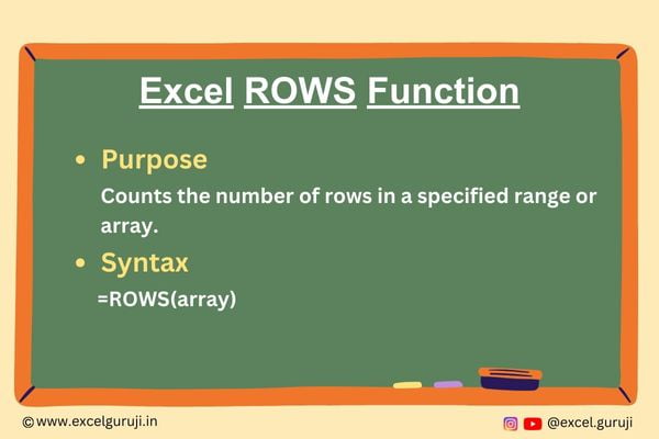 Excel ROWS Function