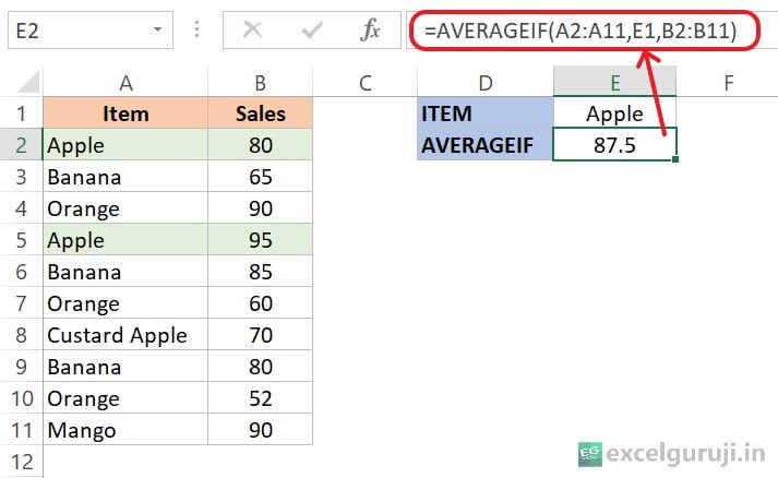 Excel-AVERAGEIF-Function-Example-3