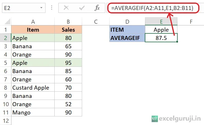 Excel-AVERAGEIF-Function-Example-3 Excel-AVERAGEIF-Function-Example-3